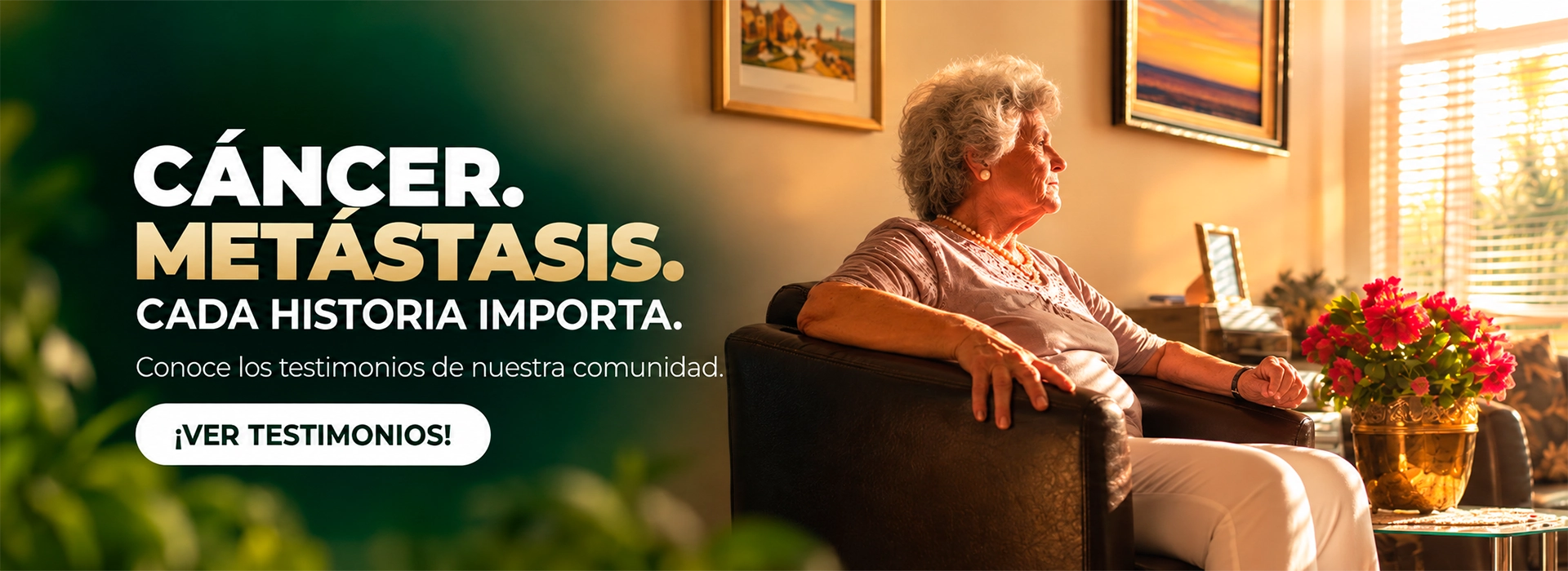 Cáncer. Metástasis. Cada historia importa. Conoce los testimonios de nuestra comunidad.